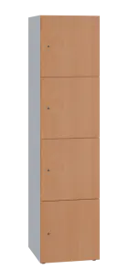 DOMINIT 44 úložná skříň 4-boxová, 1817x450x400 mm, korpus bílý, dvířka buk royal